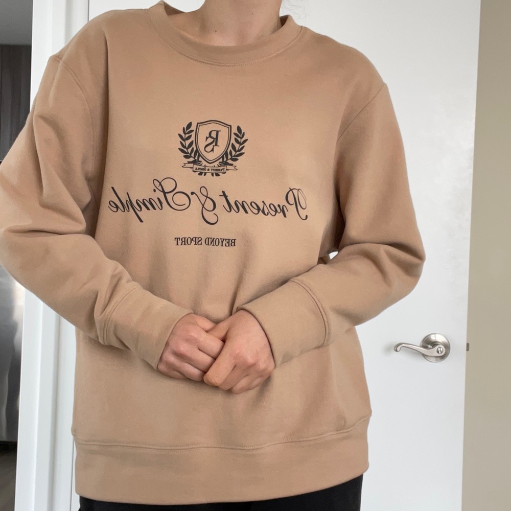 Present& Simple Beige Oversized Sweatshirt - image 4